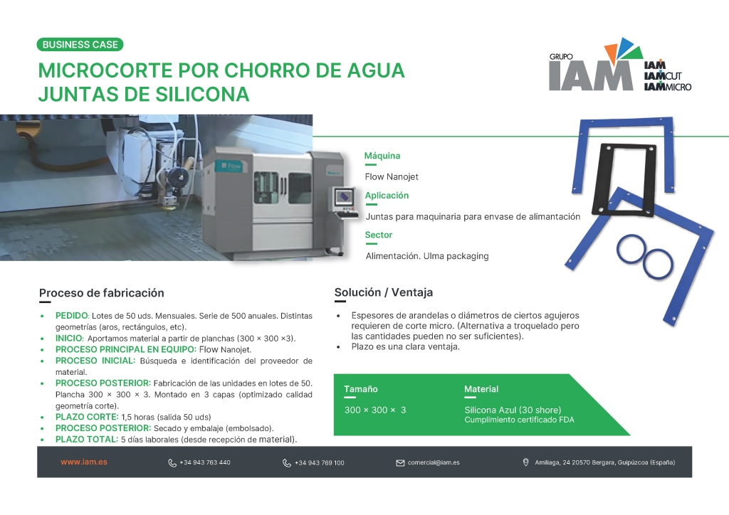 Microcorte por chorro de agua en juntas de silicona